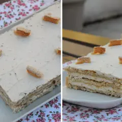 Gâteau Castel, une pâtisserie aux origines mystérieuses, est ici présenté avec sa crème onctueuse et ses décorations croquantes.