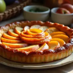 Une magnifique tarte tatin inratable, aux pommes caramélisées et à la pâte dorée, prête à être dégustée.