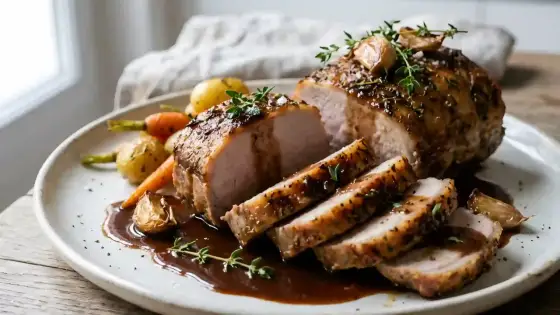 Carré de porc à l'ancienne, tendre et bien doré
